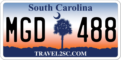 SC license plate MGD488