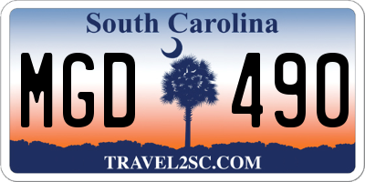 SC license plate MGD490