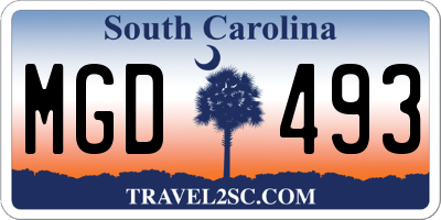 SC license plate MGD493