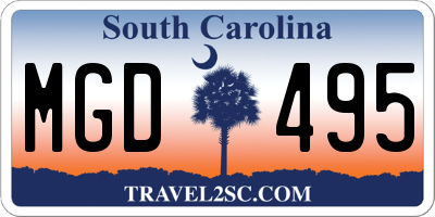 SC license plate MGD495