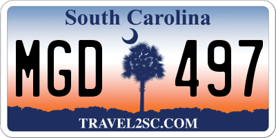 SC license plate MGD497