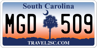 SC license plate MGD509