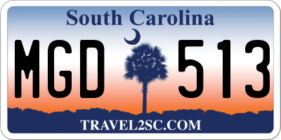 SC license plate MGD513