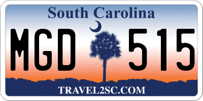 SC license plate MGD515