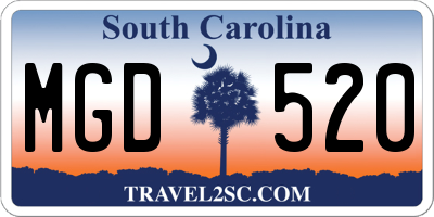 SC license plate MGD520