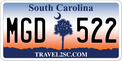 SC license plate MGD522