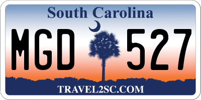 SC license plate MGD527