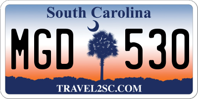 SC license plate MGD530