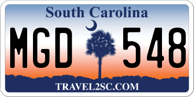 SC license plate MGD548