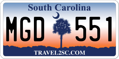 SC license plate MGD551