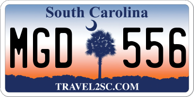 SC license plate MGD556
