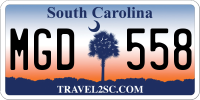 SC license plate MGD558