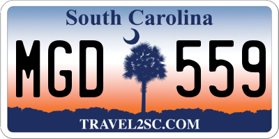 SC license plate MGD559