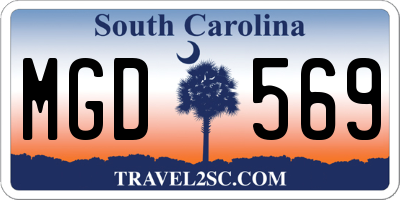 SC license plate MGD569