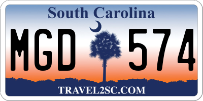 SC license plate MGD574