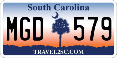 SC license plate MGD579