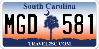 SC license plate MGD581