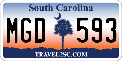 SC license plate MGD593