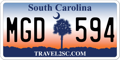 SC license plate MGD594