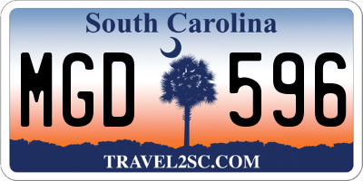 SC license plate MGD596