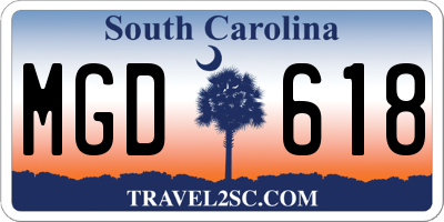 SC license plate MGD618