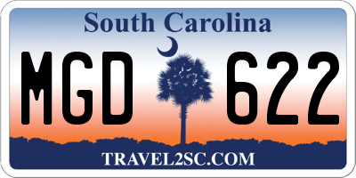 SC license plate MGD622