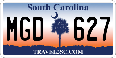 SC license plate MGD627