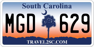 SC license plate MGD629