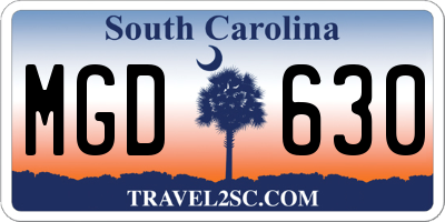 SC license plate MGD630