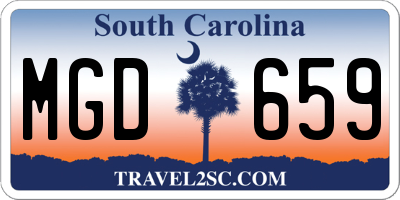 SC license plate MGD659