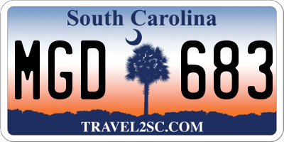 SC license plate MGD683