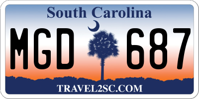 SC license plate MGD687