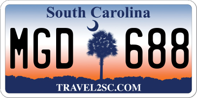 SC license plate MGD688