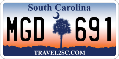 SC license plate MGD691
