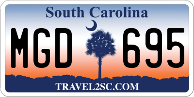 SC license plate MGD695