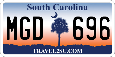 SC license plate MGD696