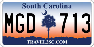 SC license plate MGD713