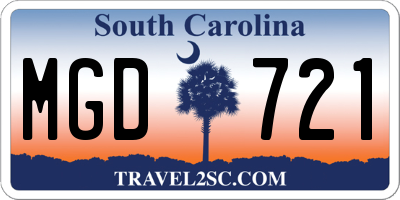 SC license plate MGD721
