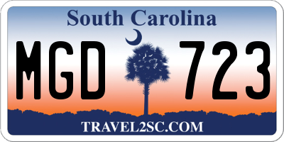 SC license plate MGD723