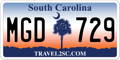 SC license plate MGD729