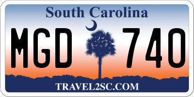 SC license plate MGD740