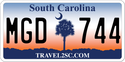 SC license plate MGD744