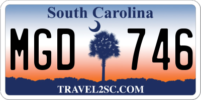 SC license plate MGD746