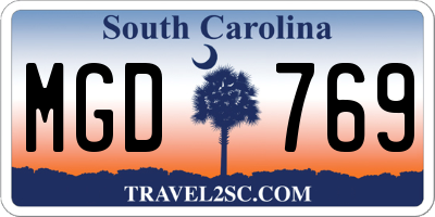 SC license plate MGD769