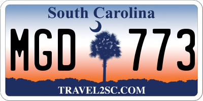 SC license plate MGD773