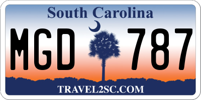 SC license plate MGD787