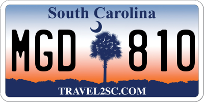 SC license plate MGD810