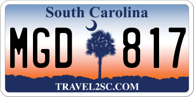 SC license plate MGD817