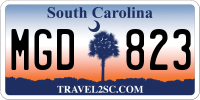 SC license plate MGD823