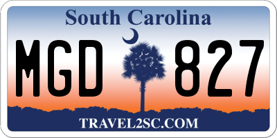 SC license plate MGD827